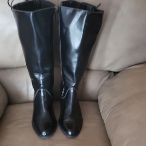 Black extended calf boots